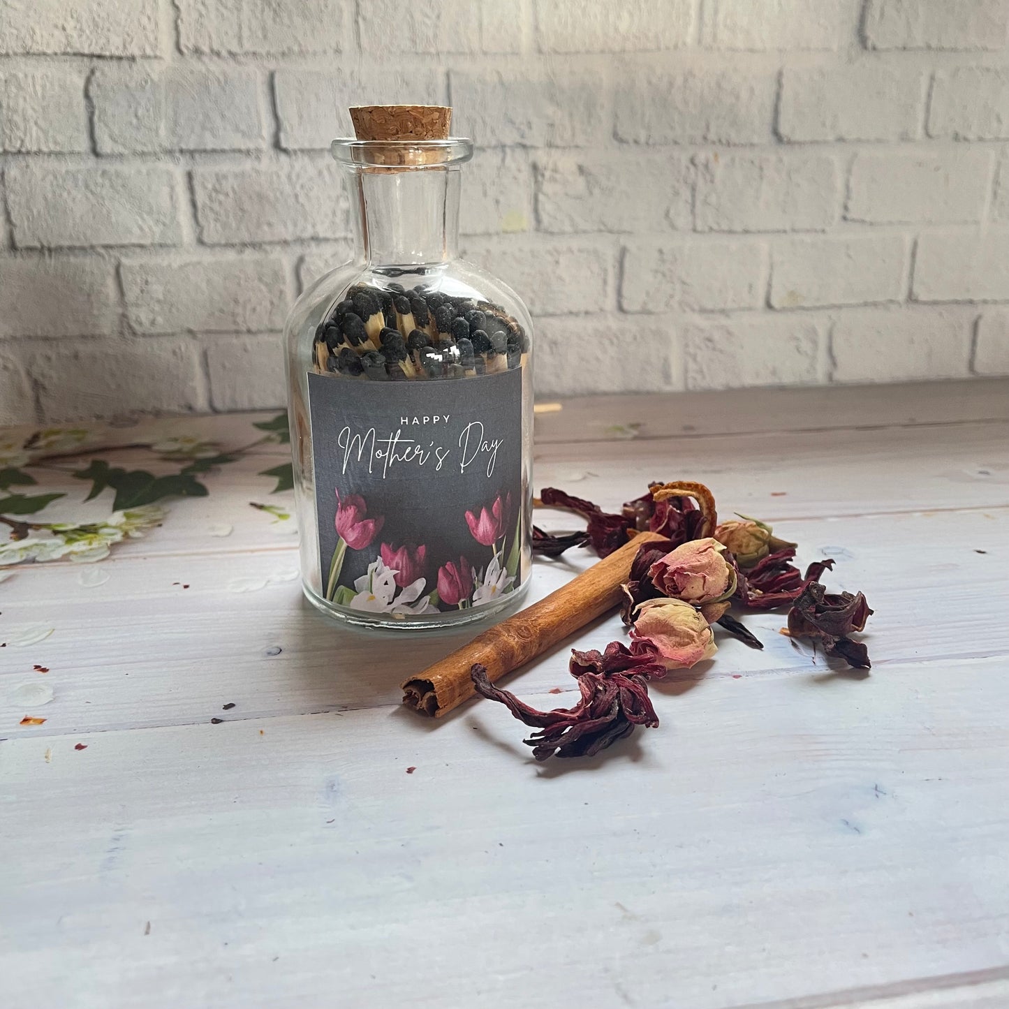 Happy Mother’s Day Glass Jar of Coloured Matches, Mother’s Day Gift, Gift for Mothering Day Sunday, Gift for Mum