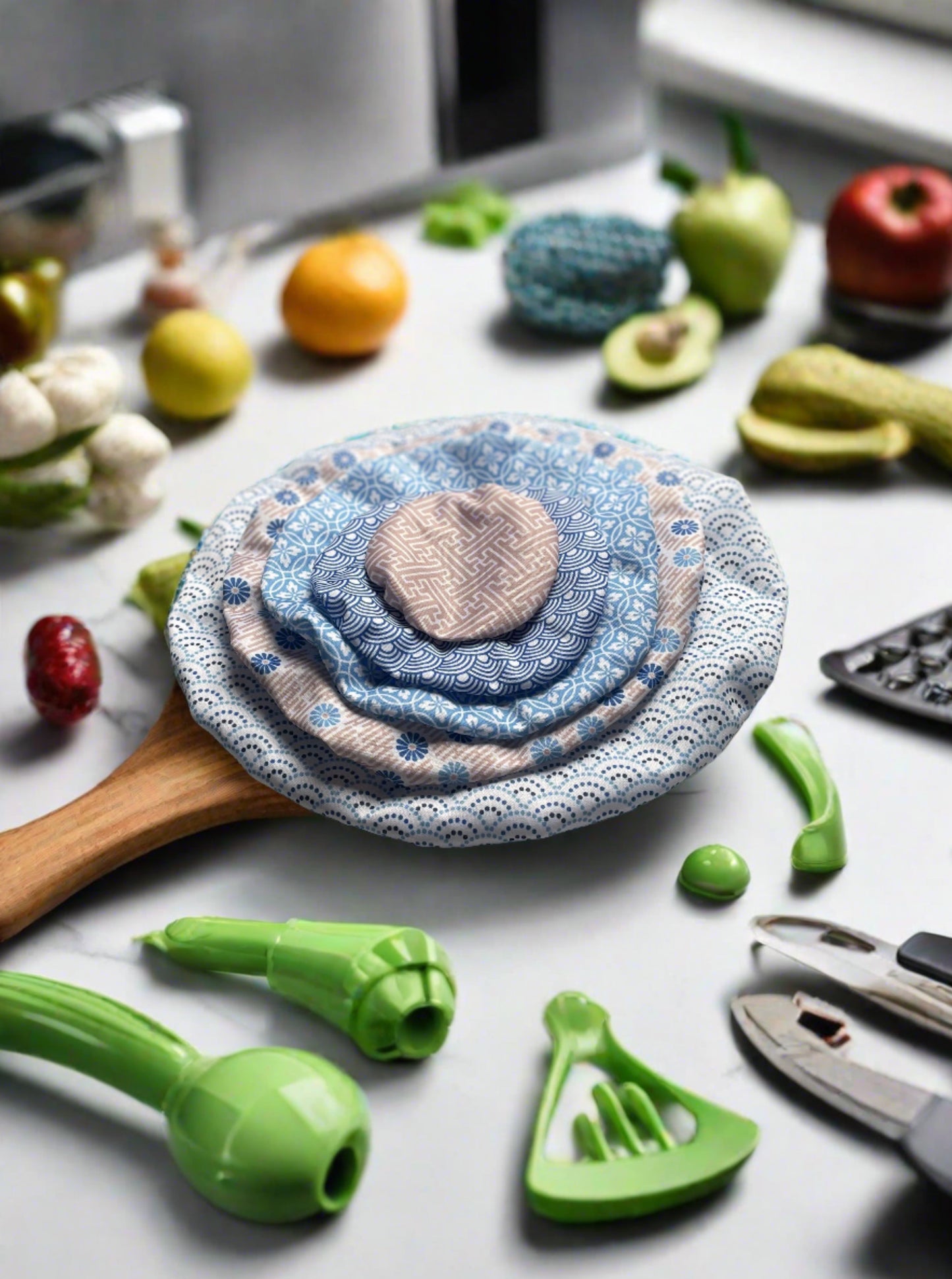 5 Waterproof Reusable Bowl Covers, Eco Friendly Food Cover, Plastic Free Clingfilm