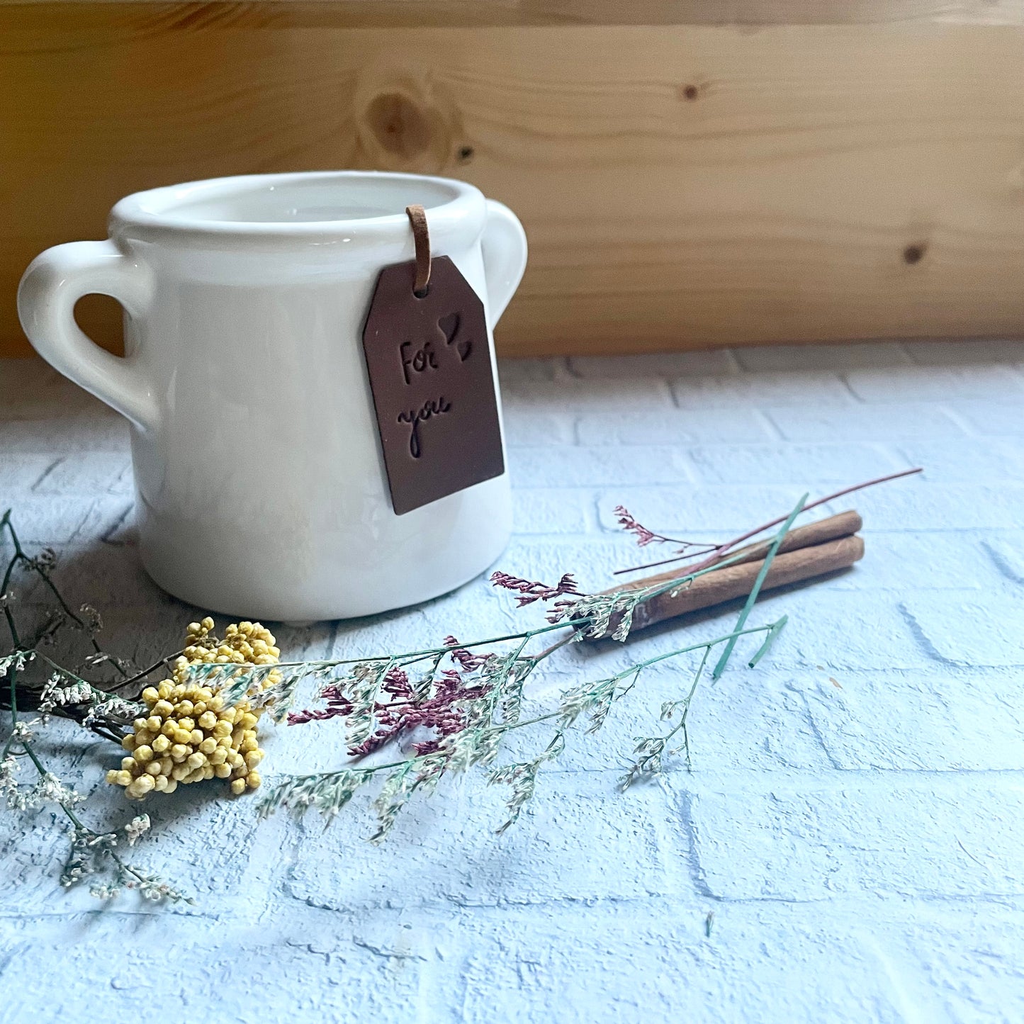 "For You" White Pot, Indoor Planter or Candle or Tea Light Holder, 8cm