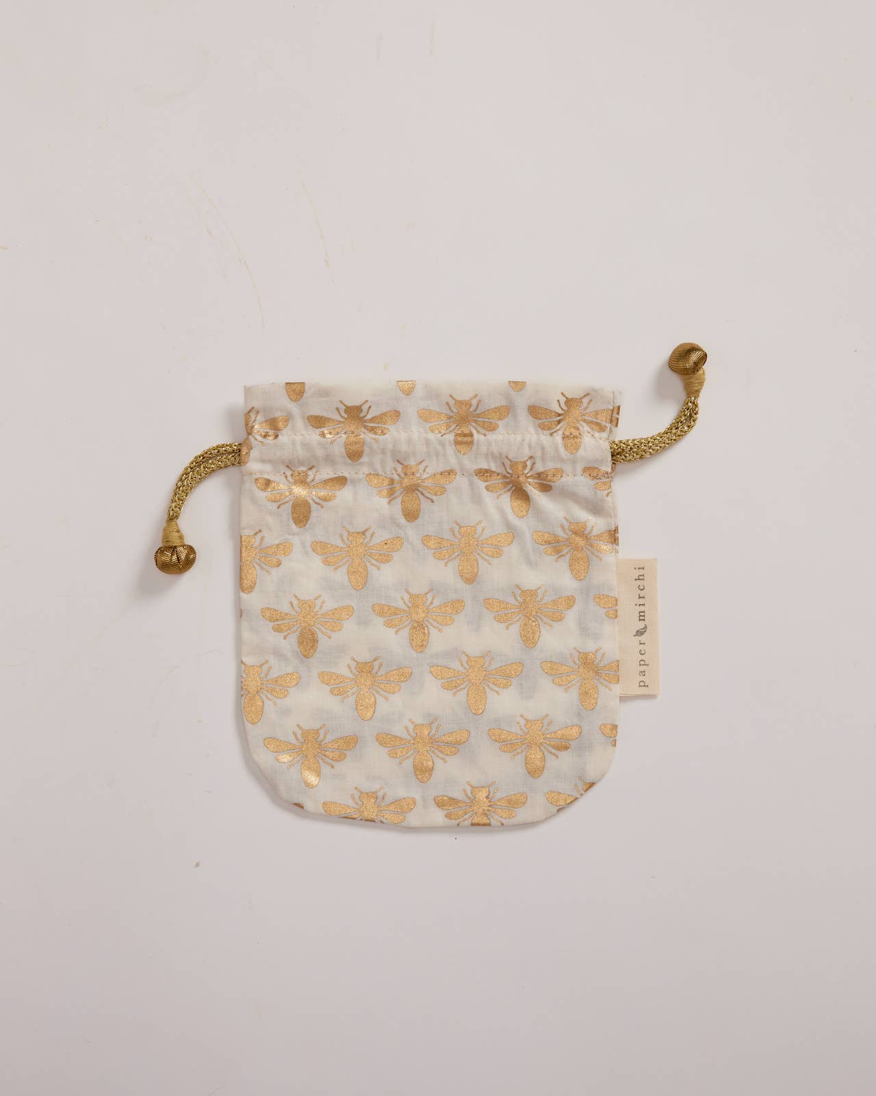 Reusable Fabric Gift Bags Double Drawstring - Hand Block Printed - Large - H33cm x W29cm / Night Sky