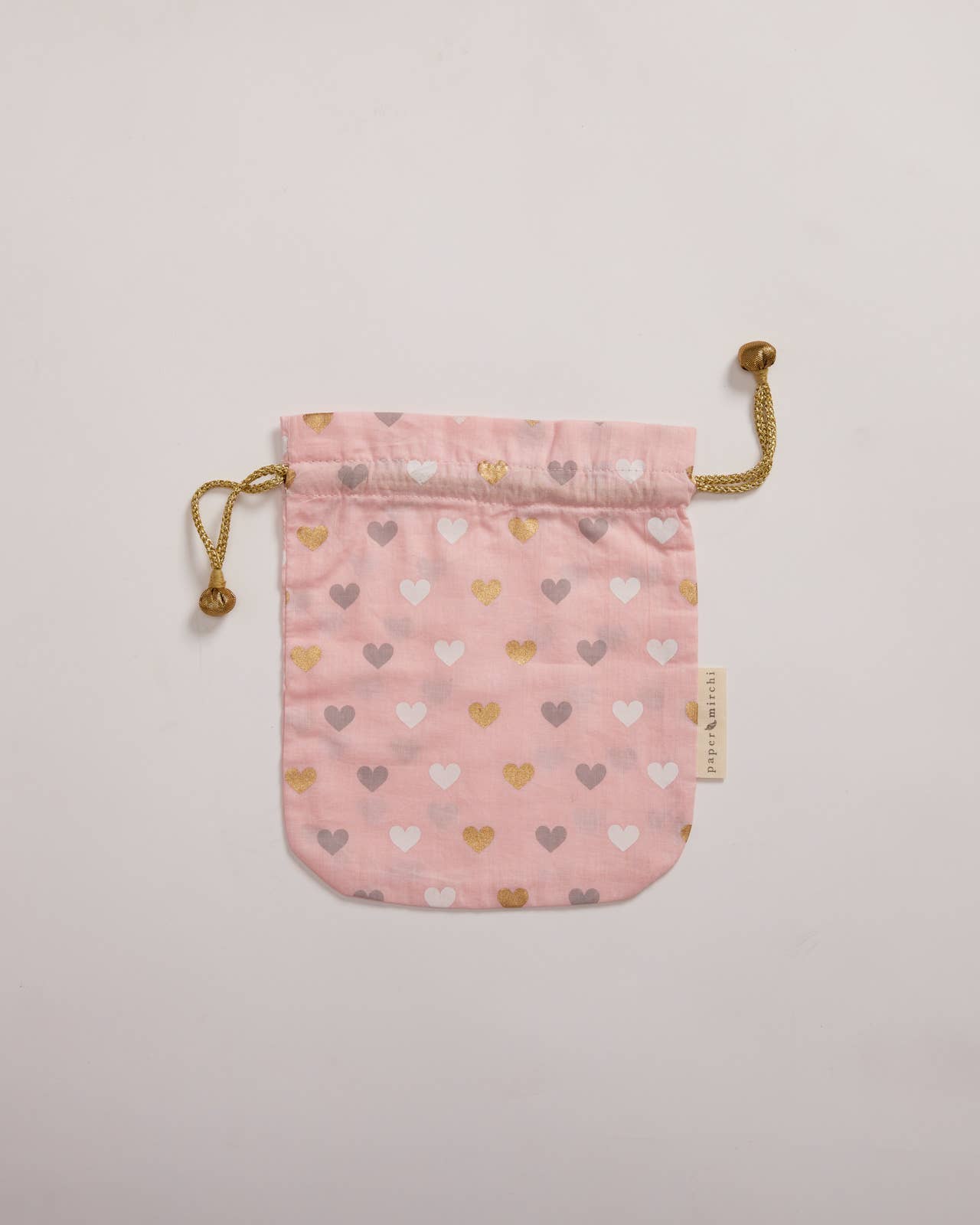Reusable Fabric Gift Bags Double Drawstring - Hand Block Printed - Large - H33cm x W29cm / Night Sky