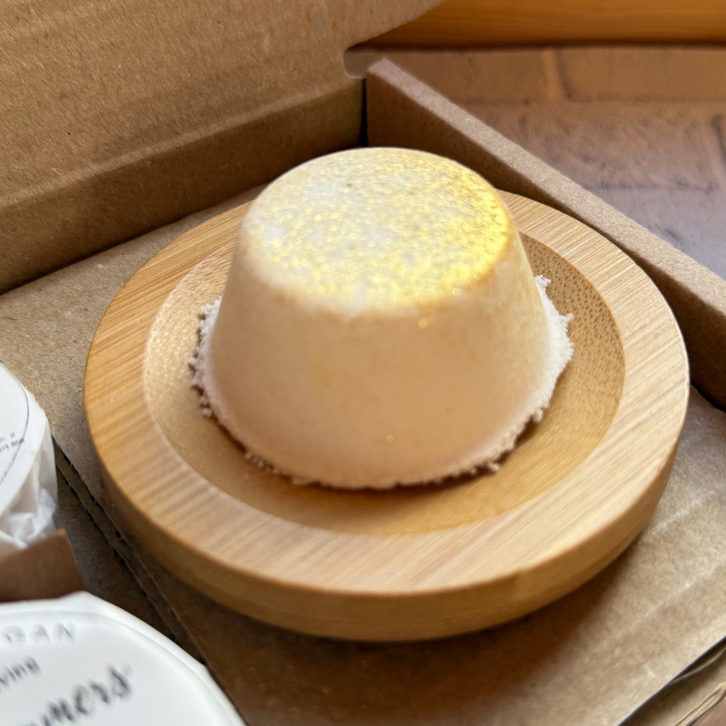 Happy Birthday Special Blend of Aromatherapy Shower Steamers, 4 Steamers Wrapped and presented in a gift box with bamboo Tray