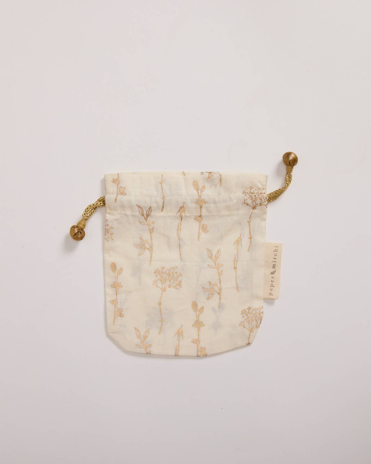 Reusable Fabric Gift Bags Double Drawstring - Hand Block Printed - Large - H33cm x W29cm / Night Sky
