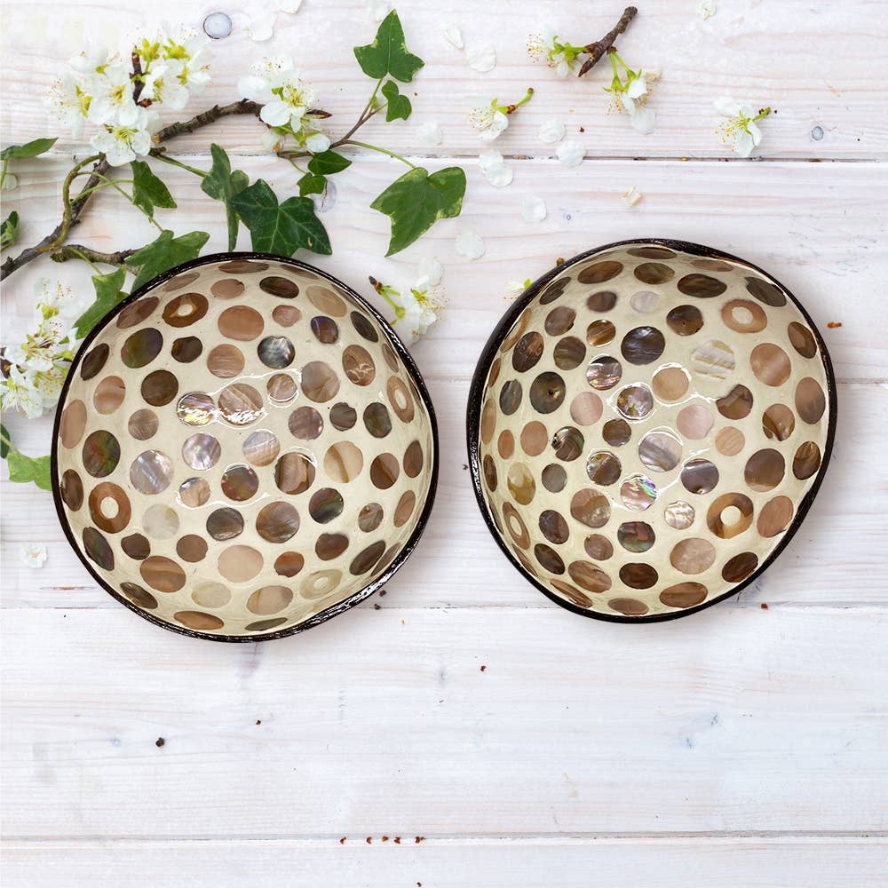 Hand-Painted Coconut Bowls - One Bowl