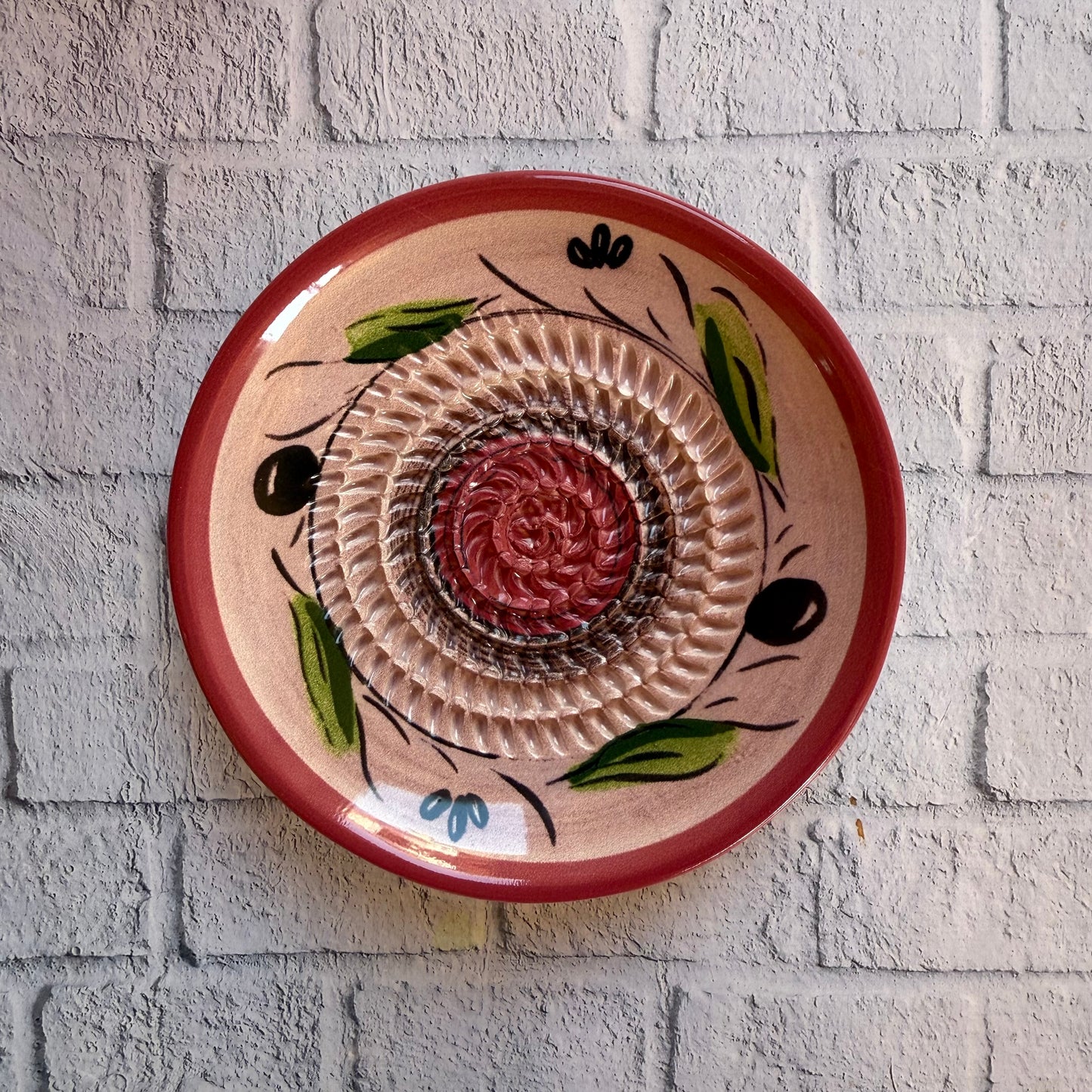 Handmade Ceramic Garlic, Ginger and Vegetable Grater Plate and with Brush (Optional), Garlic Grater Plate