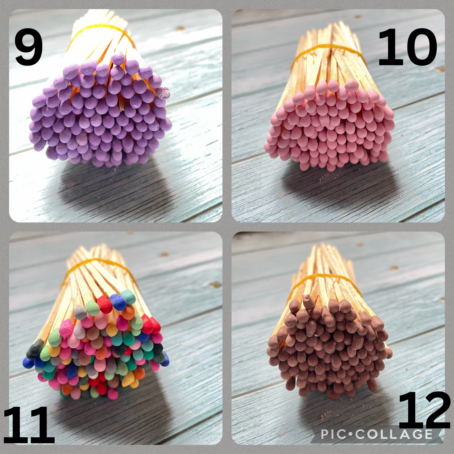 Luxury Long Coloured Matches Refill, 100mm/10cm/4 inches, Match Pot Refills, Rainbow Matches, Multicoloured Matches, Matches for Candles 100 Matches