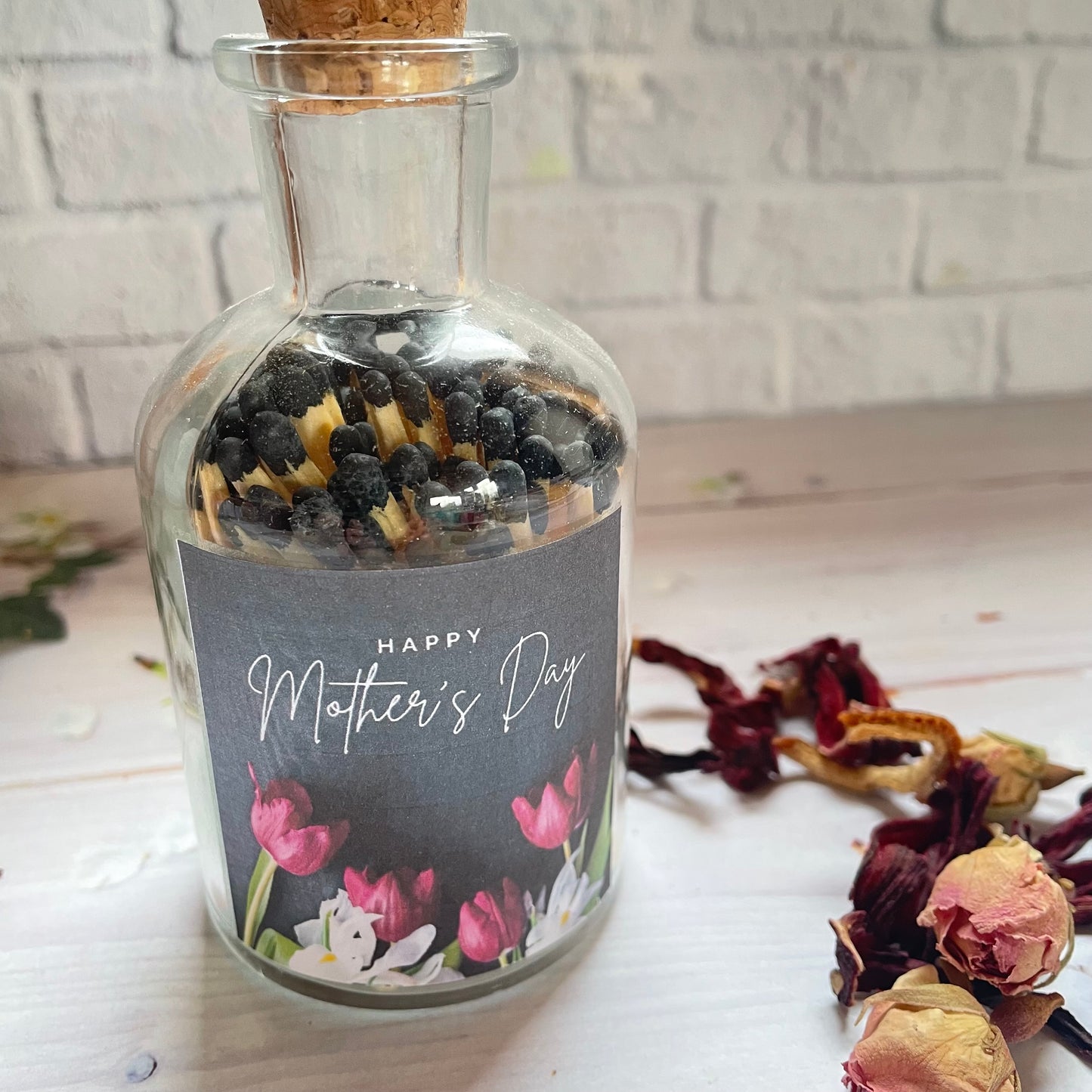 Happy Mother’s Day Glass Jar of Coloured Matches, Mother’s Day Gift, Gift for Mothering Day Sunday, Gift for Mum