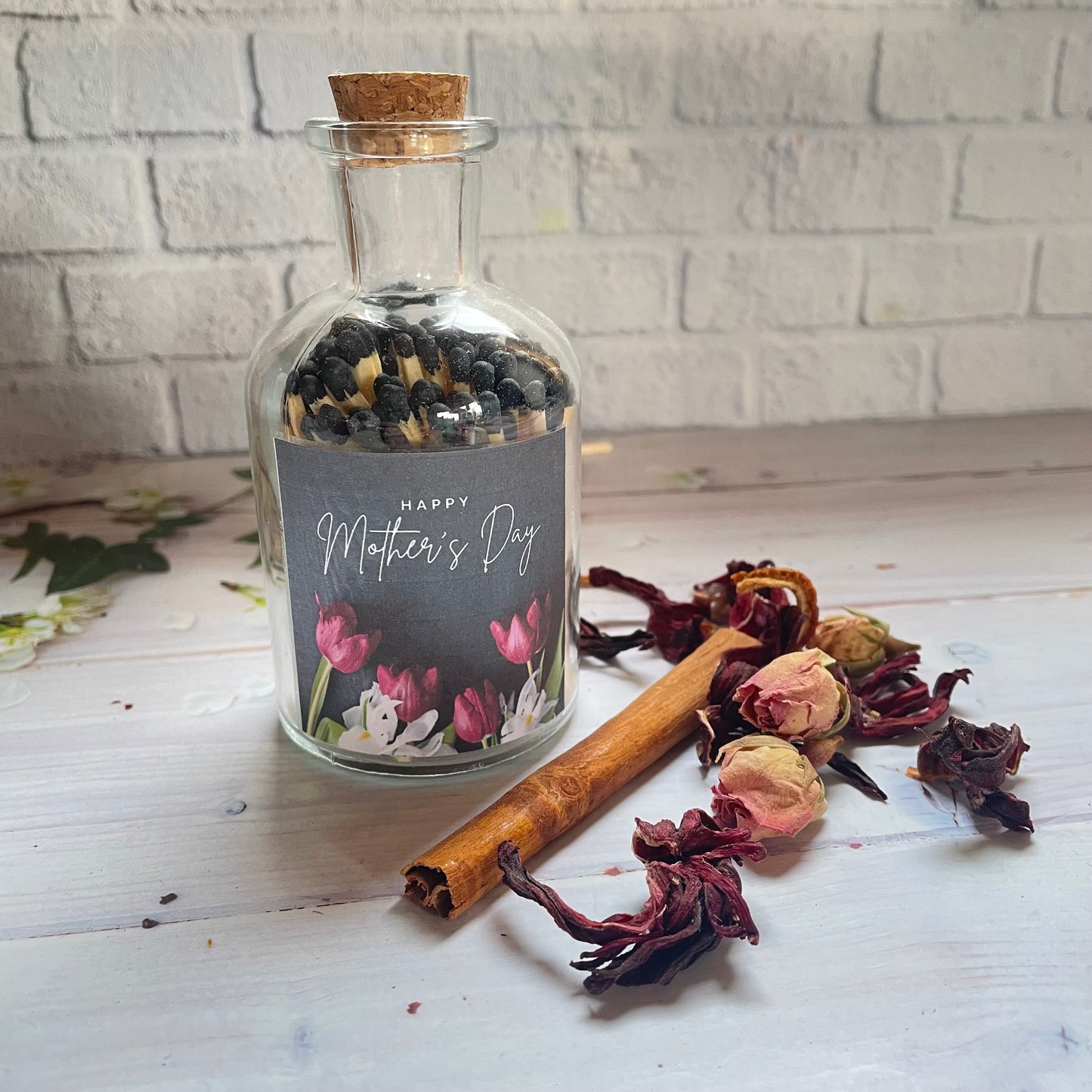 Happy Mother’s Day Glass Jar of Coloured Matches, Mother’s Day Gift, Gift for Mothering Day Sunday, Gift for Mum