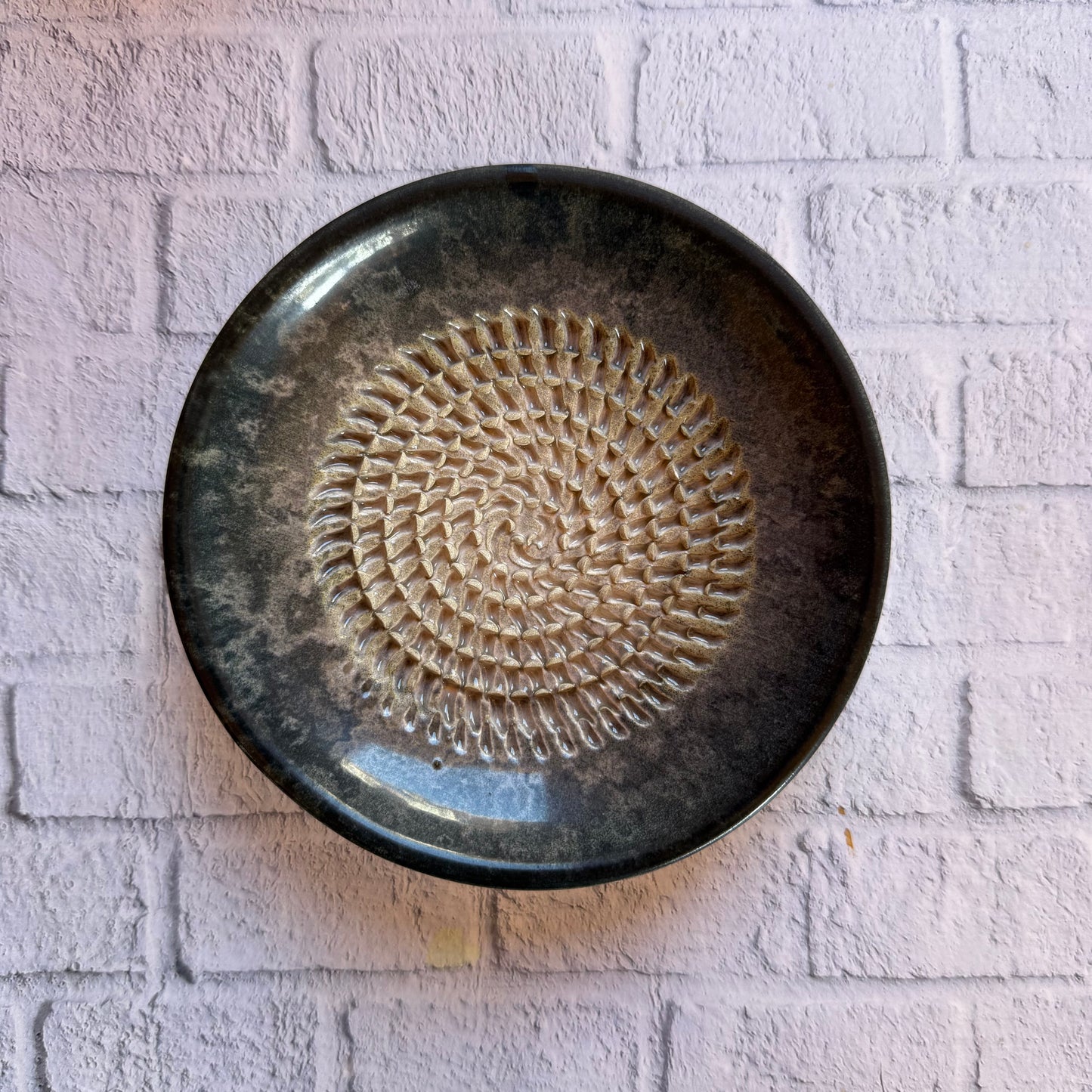 Handmade Ceramic Garlic, Ginger and Vegetable Grater Plate and with Brush (Optional), Garlic Grater Plate