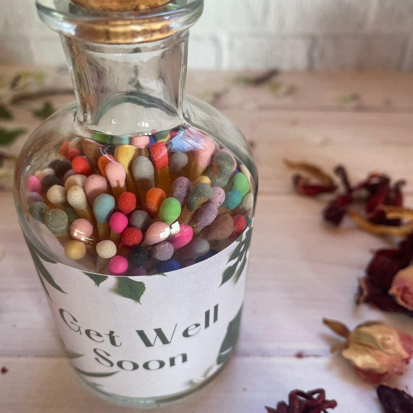 Get Well Soon Gift, I am Thinking of You Gift, Sorry You're Not Feeling Well Gift, Glass Jar of Matches to send love and best wishes