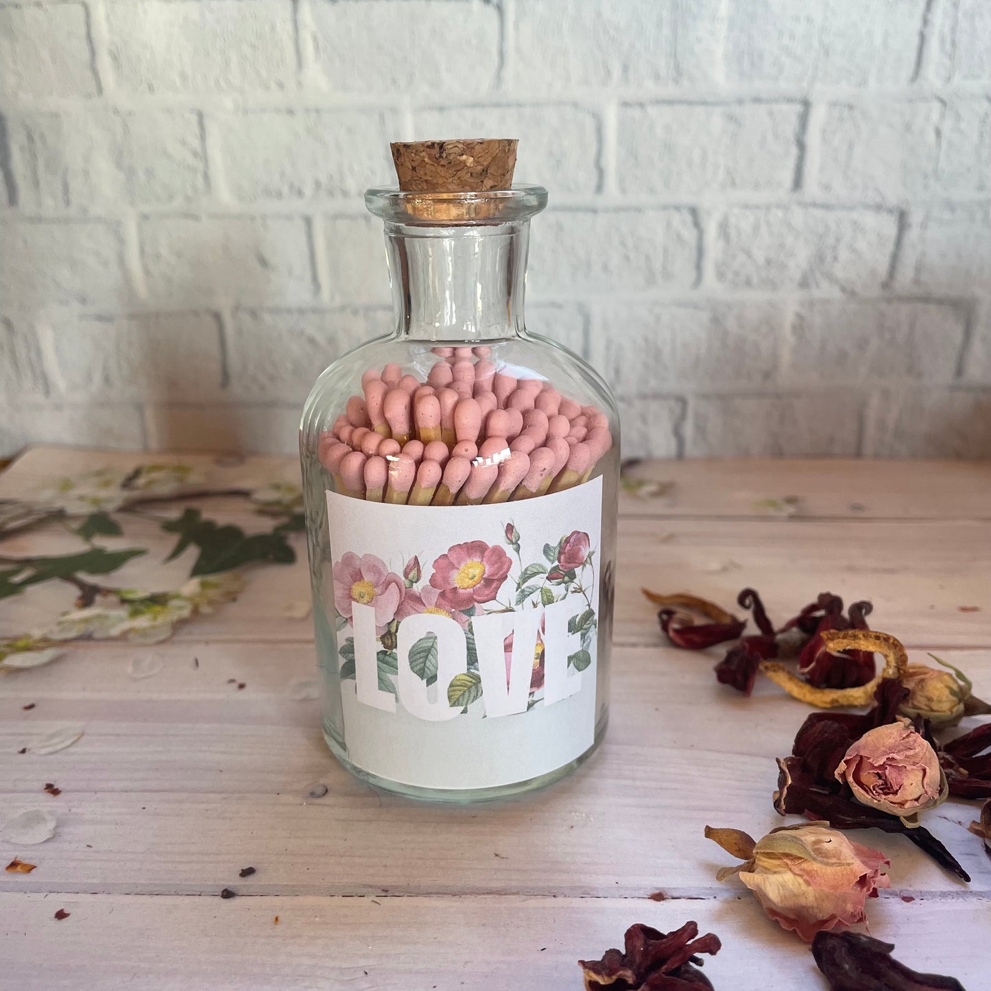 Sending Love Glass Jar of Coloured Matches, Mother’s Day, Bridal Shower, New Home, Shabbat, Shana Tova, Wedding Favours, Valentines Gift