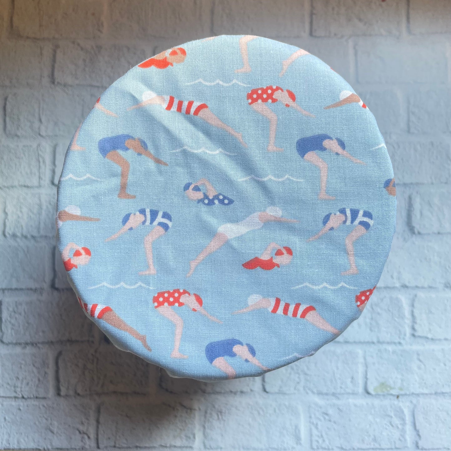 Various 13-15cm Medium Bowl Size Reusable Bowl Covers in Cotton Fabric, Eco Friendly Food Cover, Plastic Free Clingfilm, Ideal Valentines Gift Swimmers