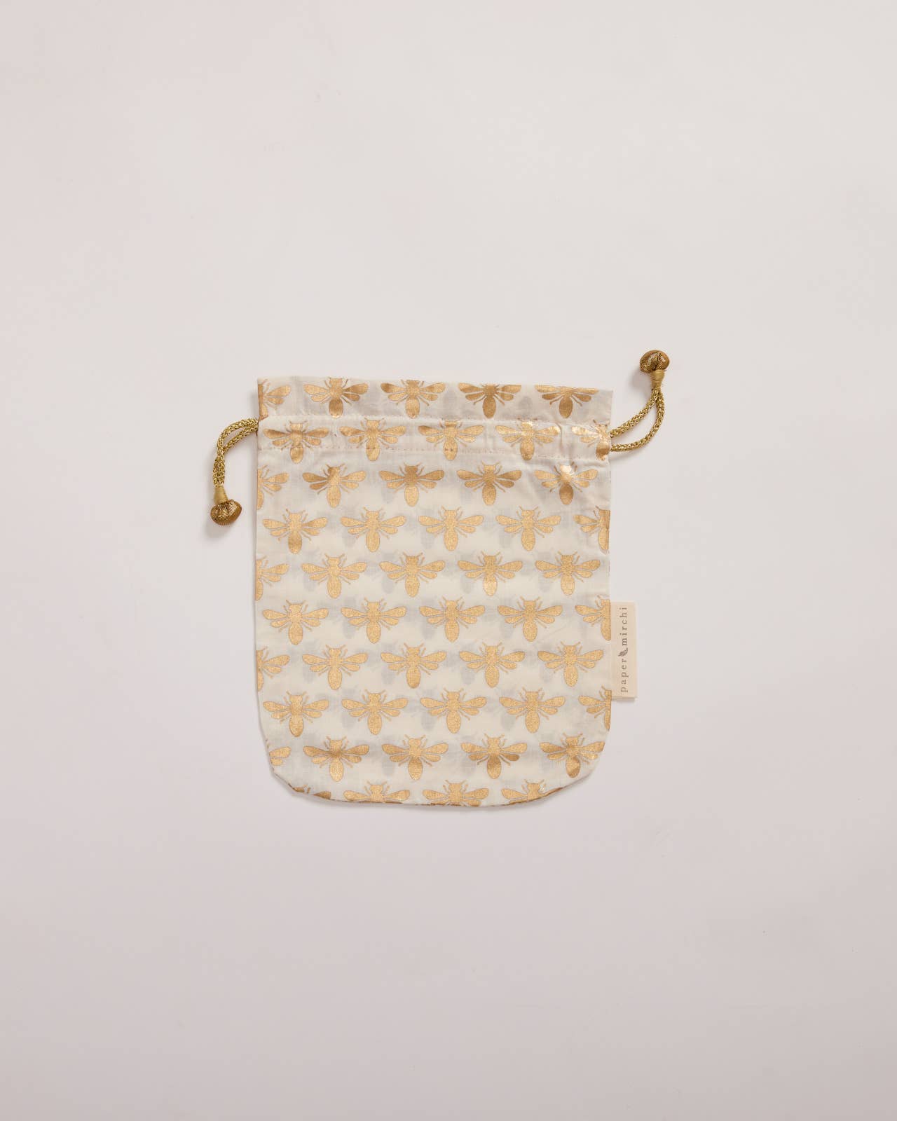Reusable Fabric Gift Bags Double Drawstring - Hand Block Printed - Large - H33cm x W29cm / Night Sky