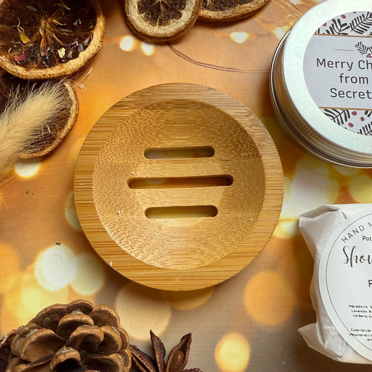 Secret Santa Shower Steamer Tin: Festive Fizz Scent