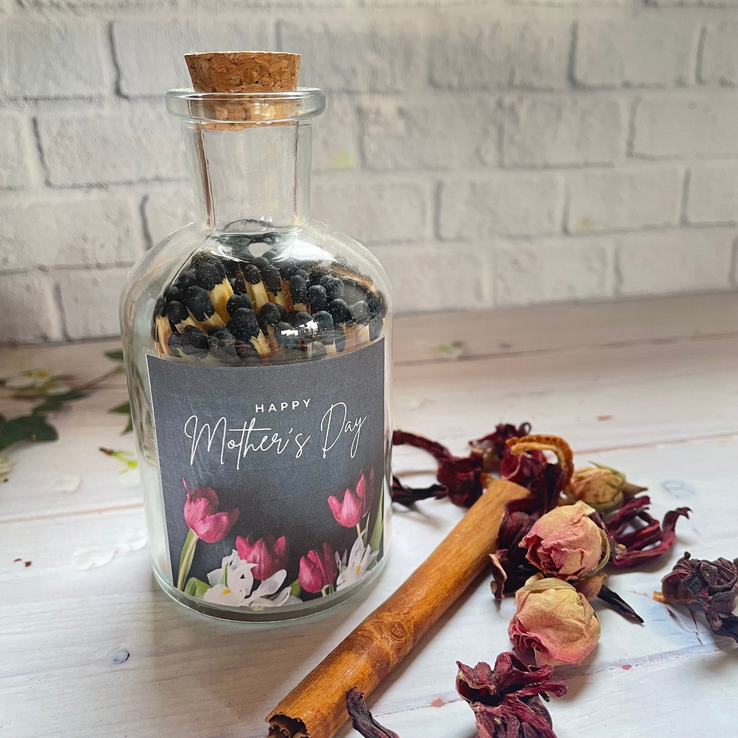 Happy Mother’s Day Glass Jar of Coloured Matches, Mother’s Day Gift, Gift for Mothering Day Sunday, Gift for Mum