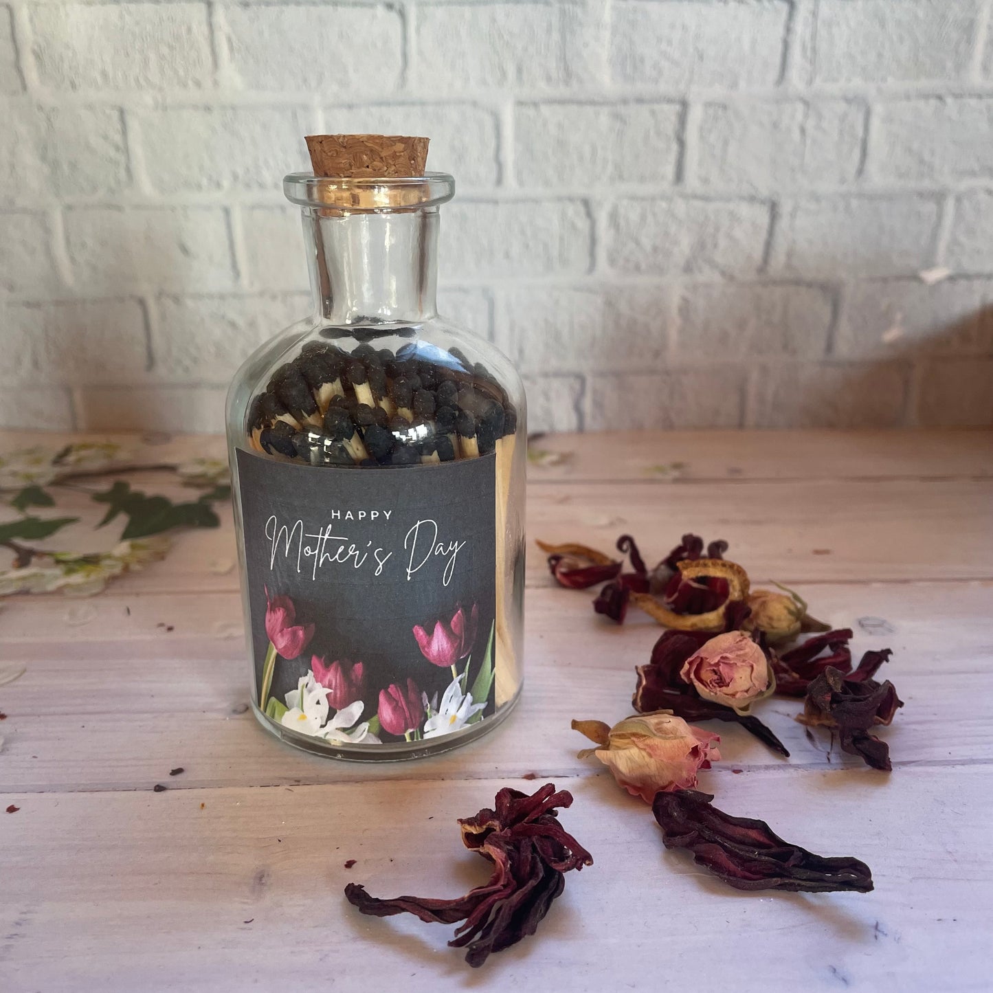 Happy Mother’s Day Glass Jar of Coloured Matches, Mother’s Day Gift, Gift for Mothering Day Sunday, Gift for Mum
