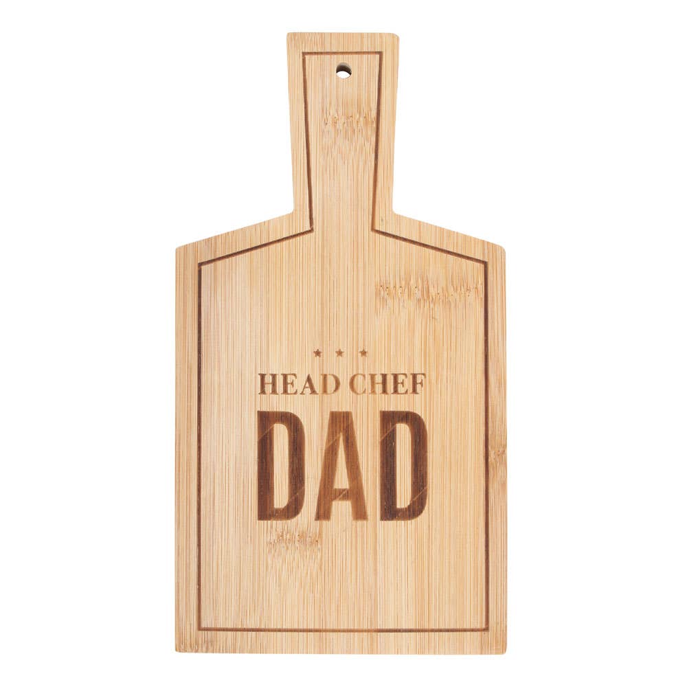 Head Chef Dad Bamboo Serving Board, Birthday Gift for Dad