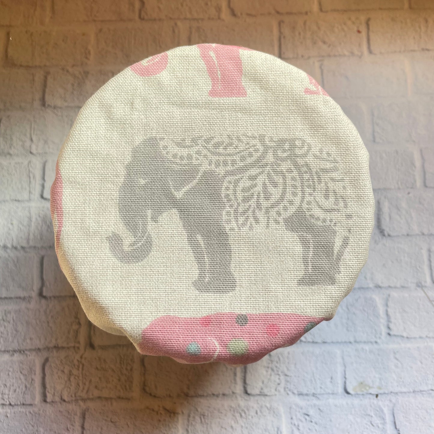 Various 13-15cm Medium Bowl Size Reusable Bowl Covers in Cotton Fabric, Eco Friendly Food Cover, Plastic Free Clingfilm, Ideal Valentines Gift Elephant