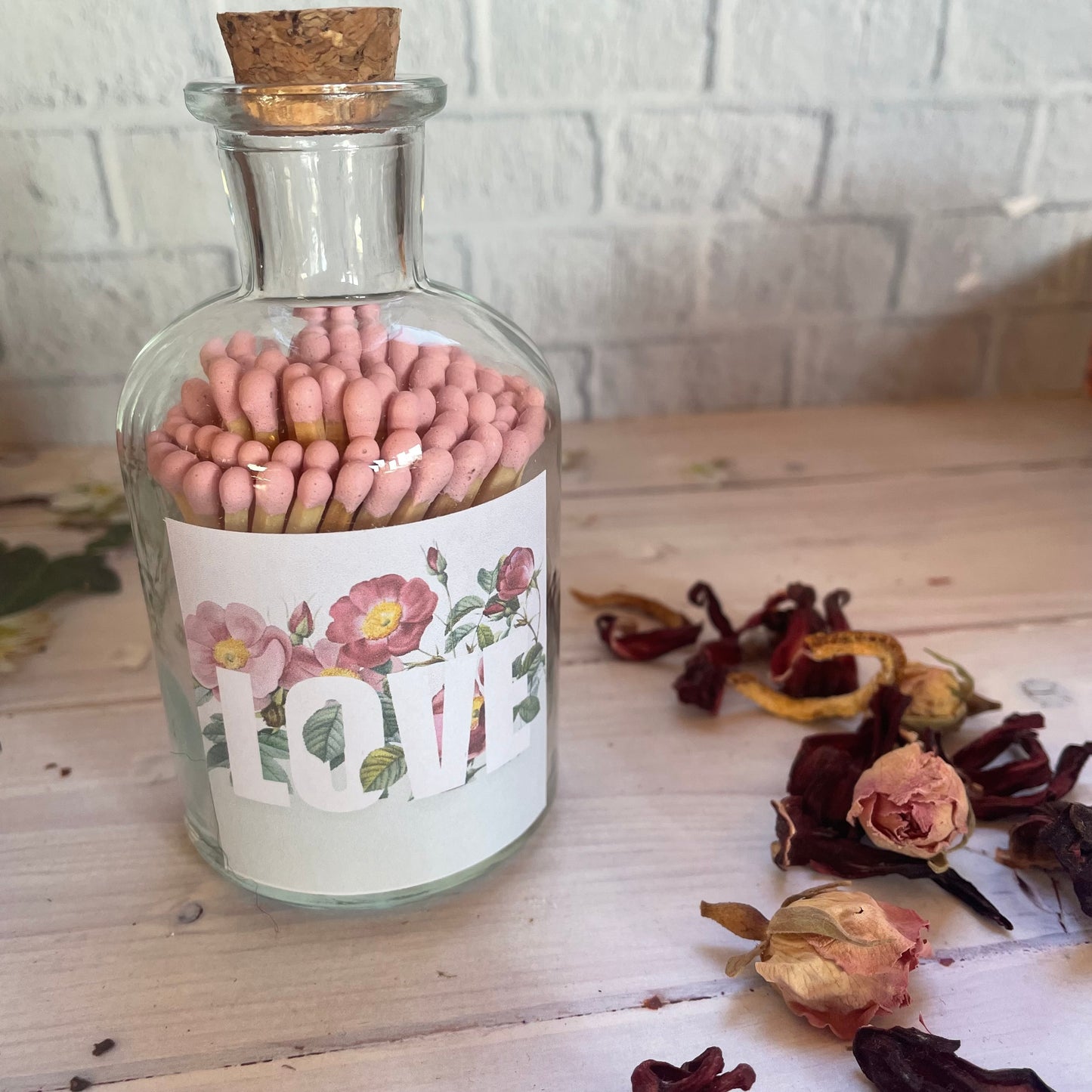 Sending Love Glass Jar of Coloured Matches, Mother’s Day, Bridal Shower, New Home, Shabbat, Shana Tova, Wedding Favours, Valentines Gift