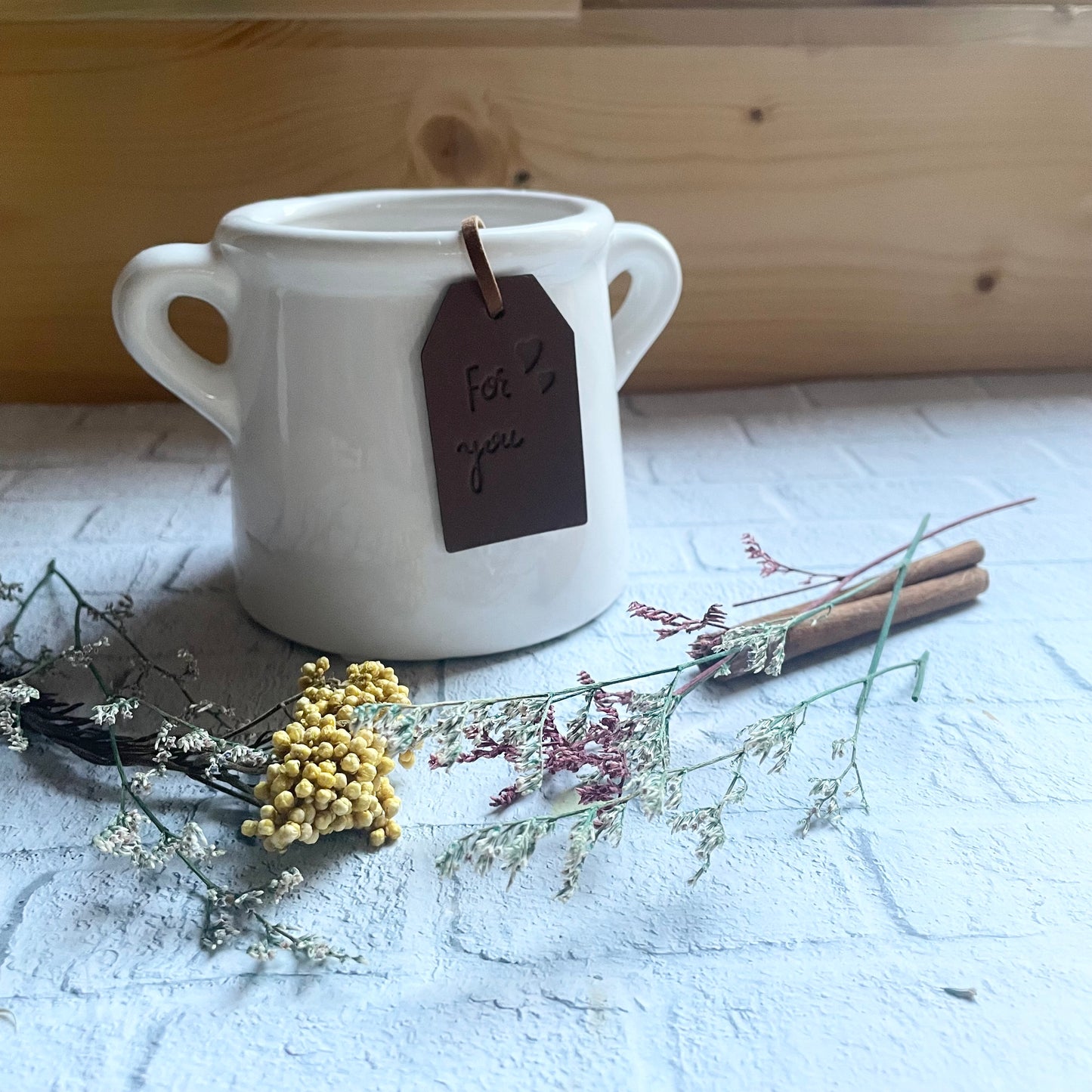 "For You" White Pot, Indoor Planter or Candle or Tea Light Holder, 8cm