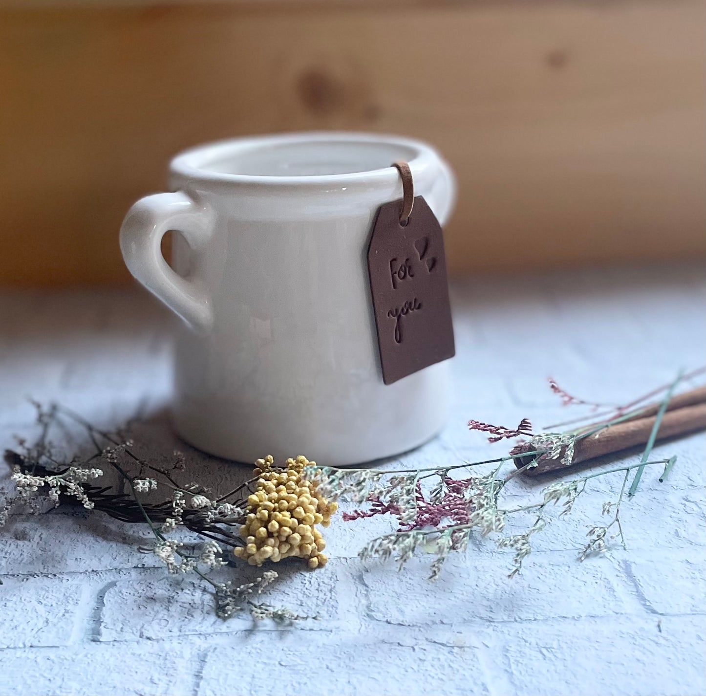 "For You" White Pot, Indoor Planter or Candle or Tea Light Holder, 8cm