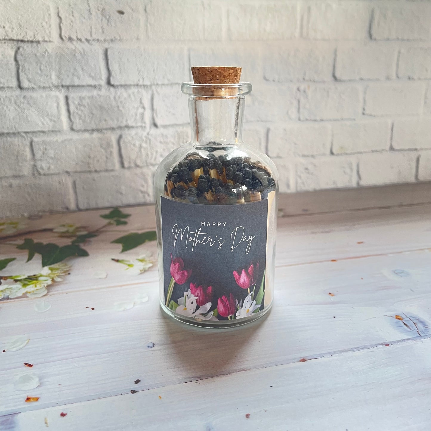 Happy Mother’s Day Glass Jar of Coloured Matches, Mother’s Day Gift, Gift for Mothering Day Sunday, Gift for Mum