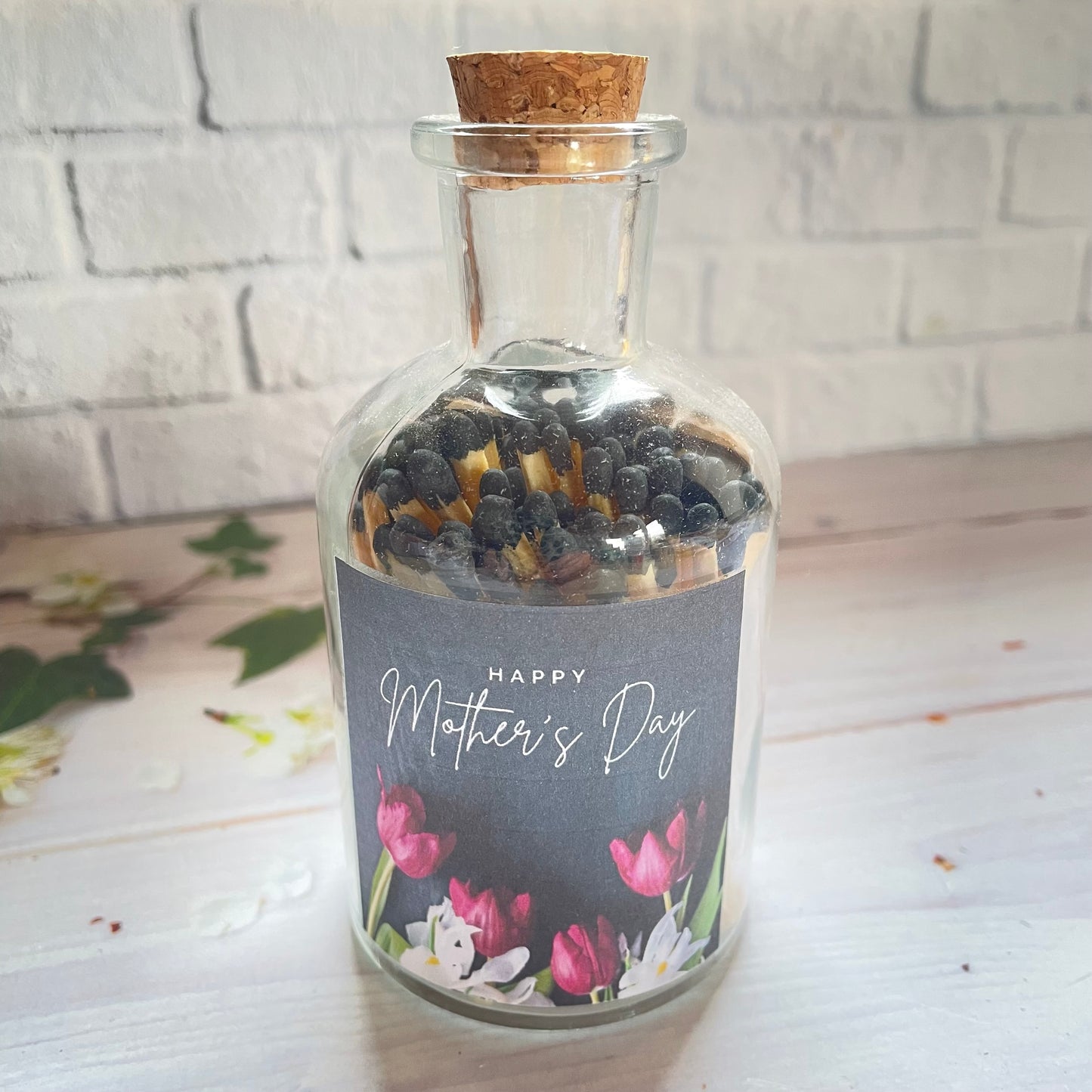 Happy Mother’s Day Glass Jar of Coloured Matches, Mother’s Day Gift, Gift for Mothering Day Sunday, Gift for Mum