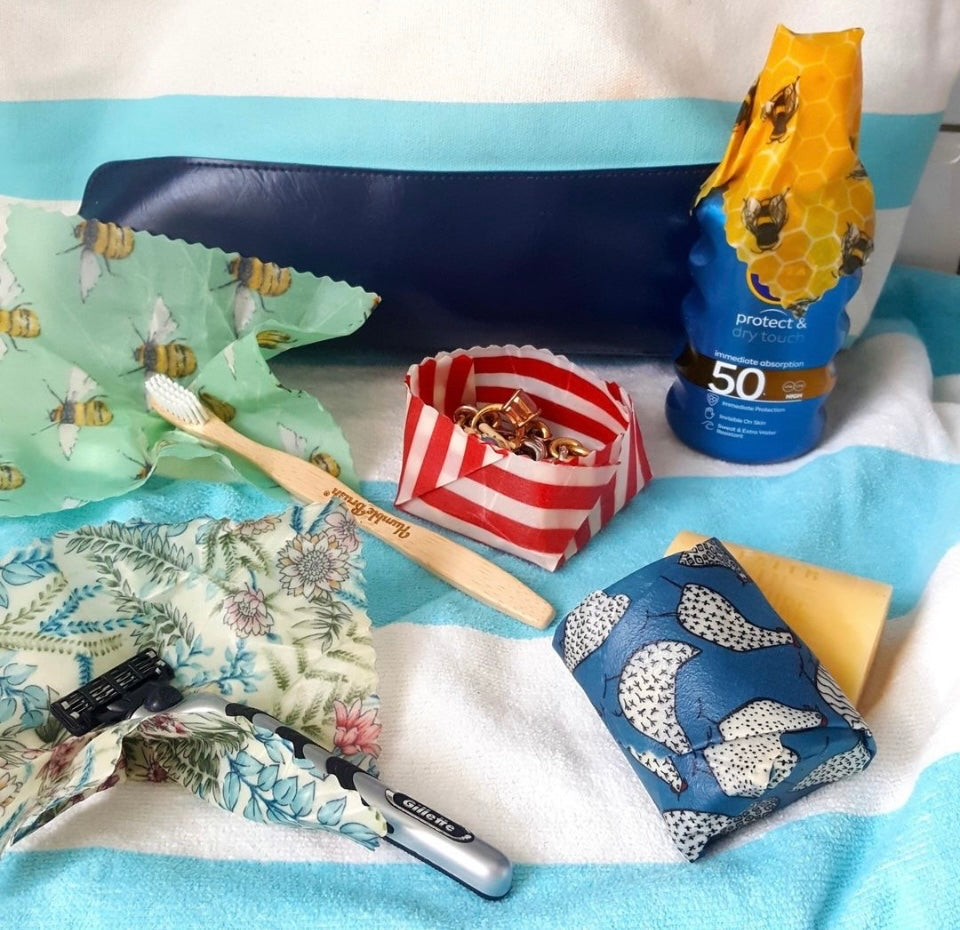 Pretty Print Set of 3 (S,M,L) Beeswax Wraps | Eco Friendly Sandwich Wraps