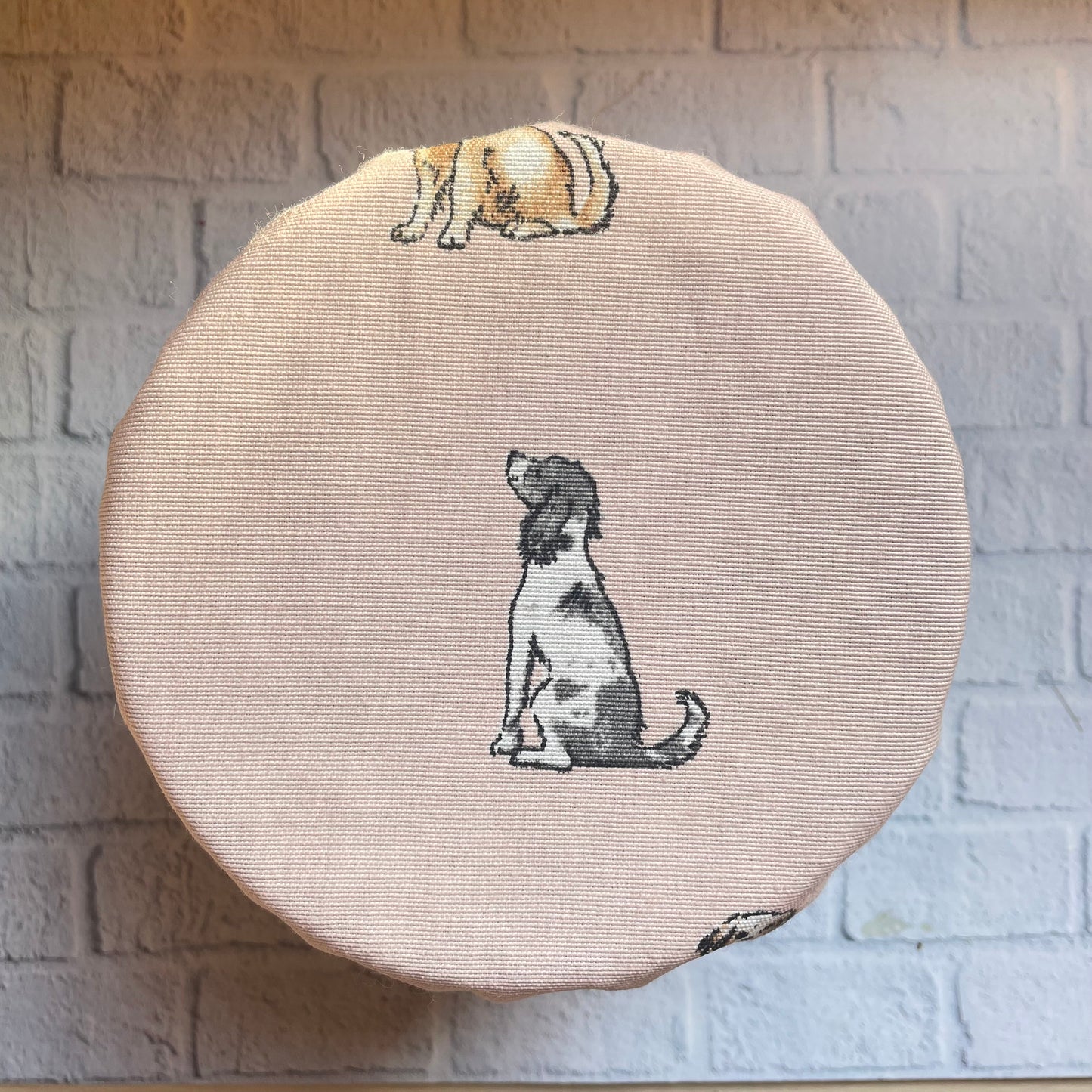 Various 13-15cm Medium Bowl Size Reusable Bowl Covers in Cotton Fabric, Eco Friendly Food Cover, Plastic Free Clingfilm, Ideal Valentines Gift Pink Dog