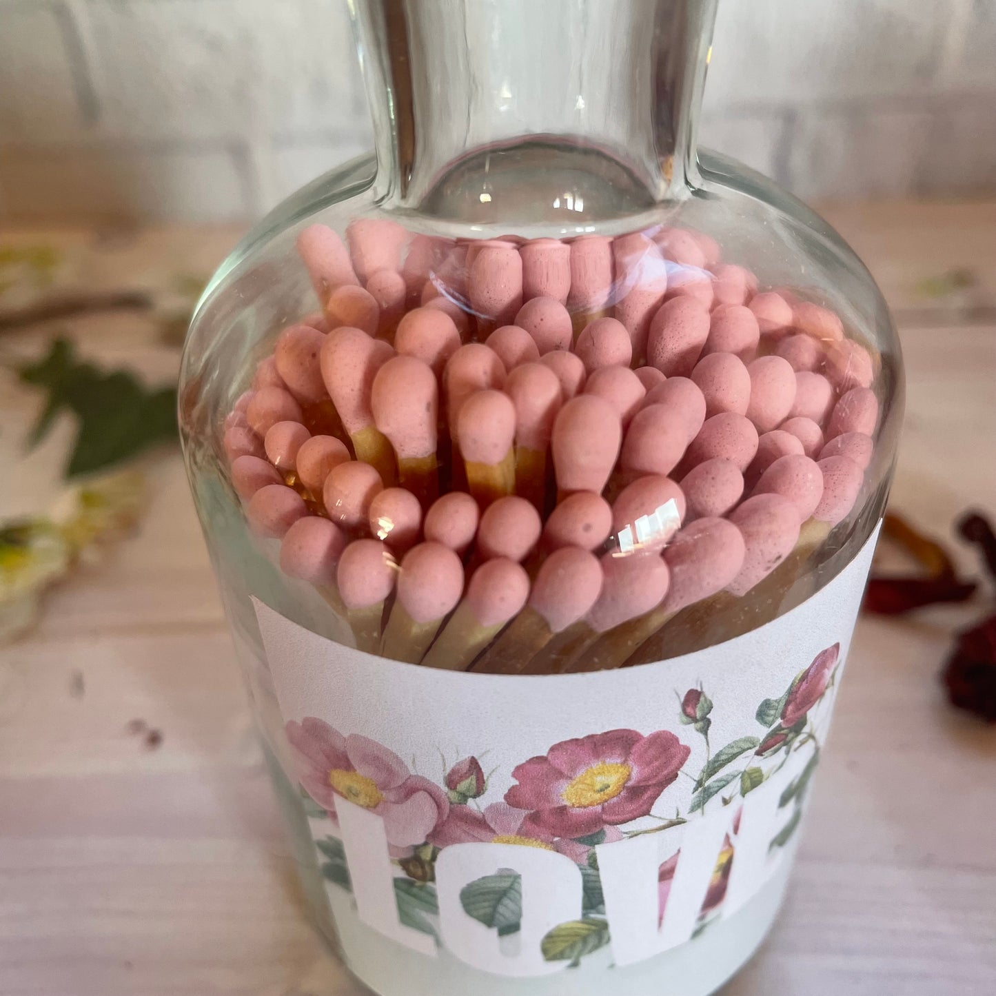 Sending Love Glass Jar of Coloured Matches, Mother’s Day, Bridal Shower, New Home, Shabbat, Shana Tova, Wedding Favours, Valentines Gift