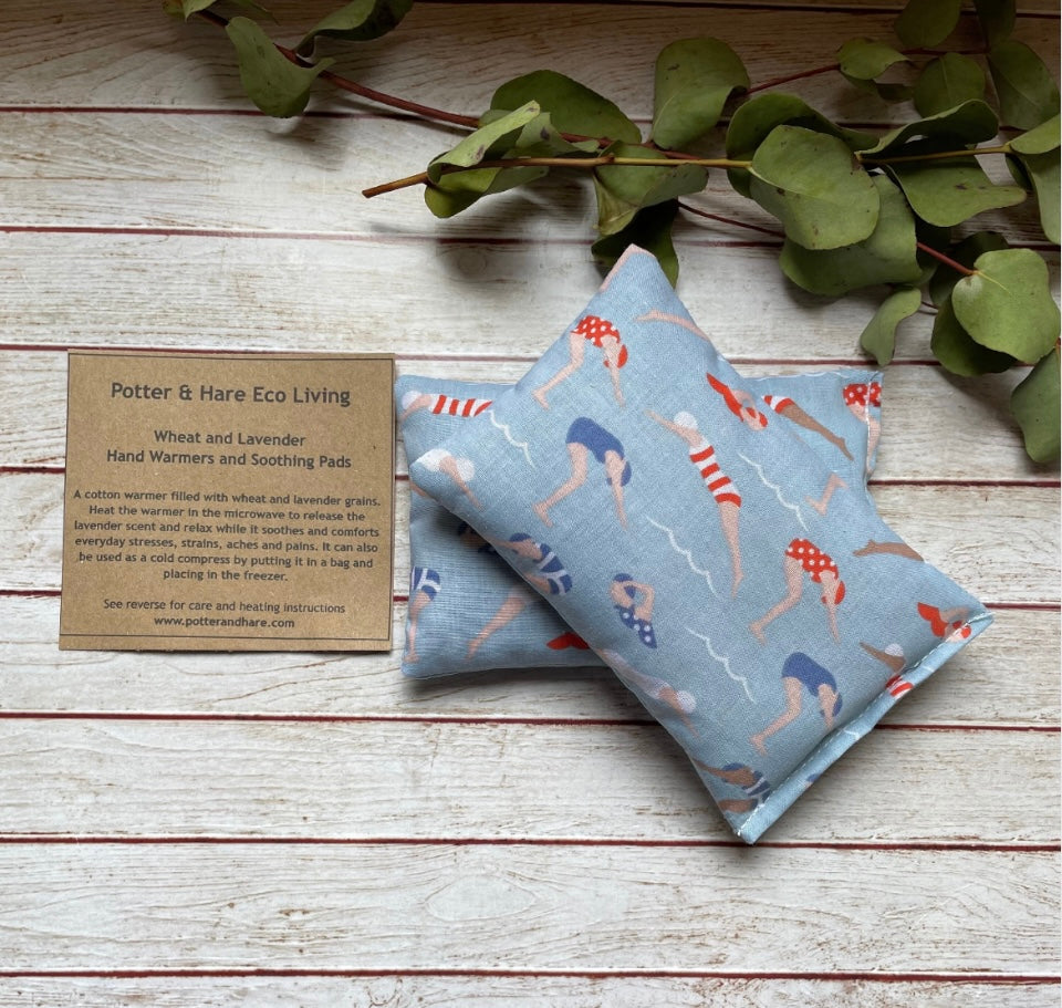 Set of 2 Pocket Warmers | Lavender & Wheat Hand Warmers | Fabric Hand Warmers | Natural Pain Relief | Heat Pads Swimming