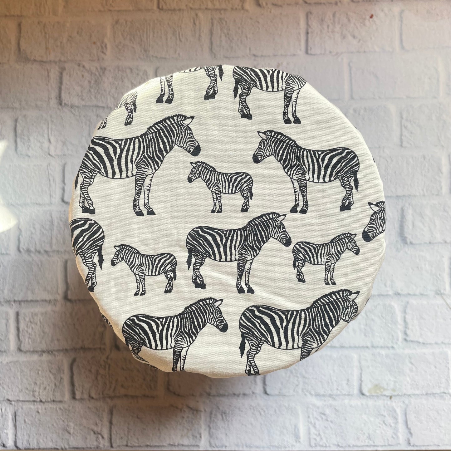 Various 13-15cm Medium Bowl Size Reusable Bowl Covers in Cotton Fabric, Eco Friendly Food Cover, Plastic Free Clingfilm, Ideal Valentines Gift Zebra