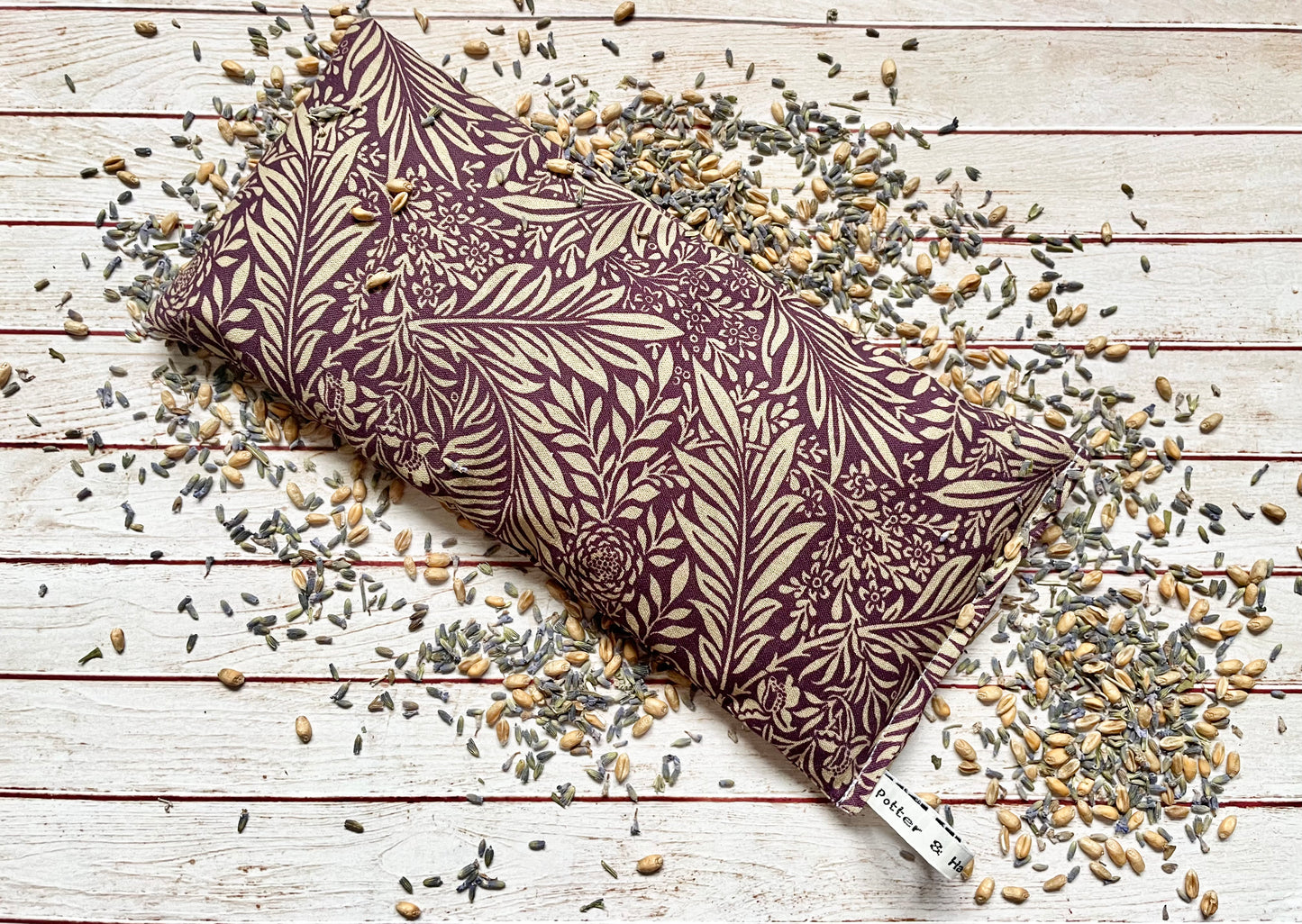 William Morris Fabric Reusable Wheat and Lavender Heat or Chill Pad |Heat Packs | Weighted Aromatherapy Eye Pillow