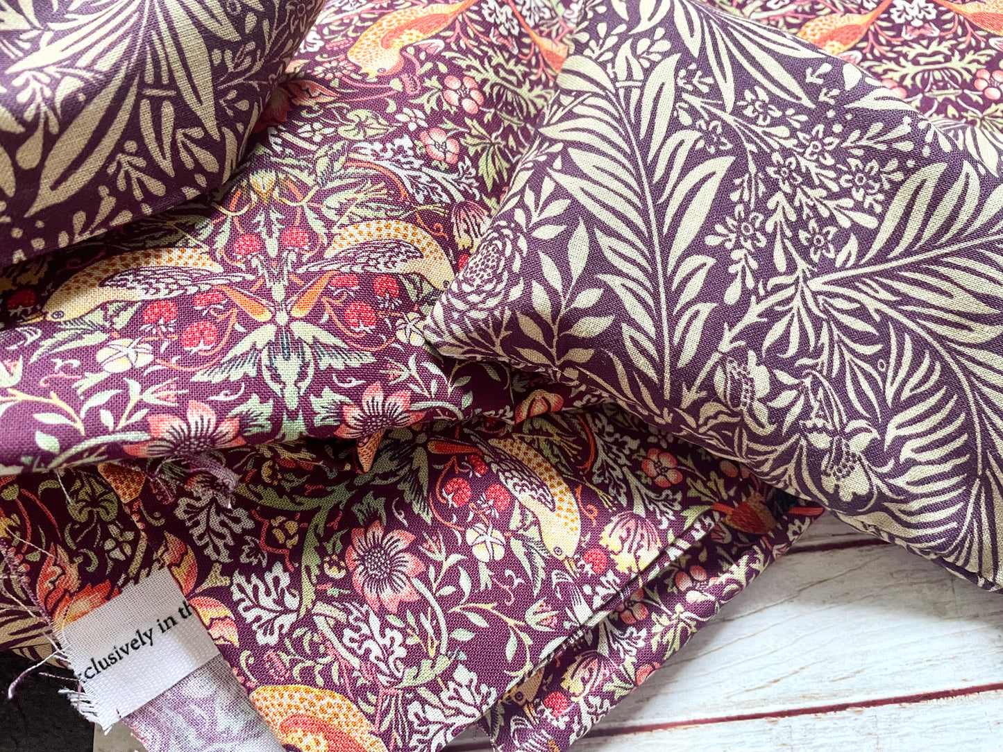 William Morris Fabric Reusable Wheat and Lavender Heat or Chill Pad |Heat Packs | Weighted Aromatherapy Eye Pillow