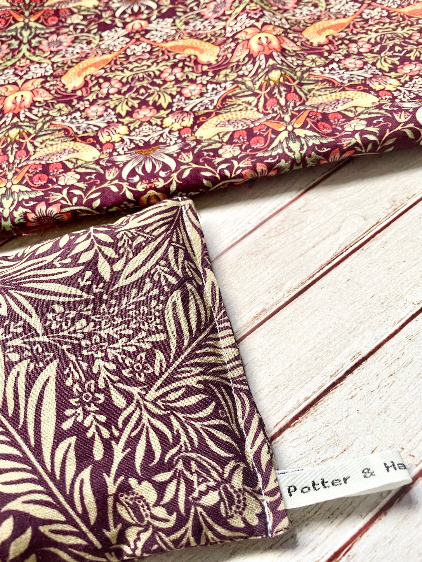 William Morris Fabric Reusable Wheat and Lavender Heat or Chill Pad |Heat Packs | Weighted Aromatherapy Eye Pillow