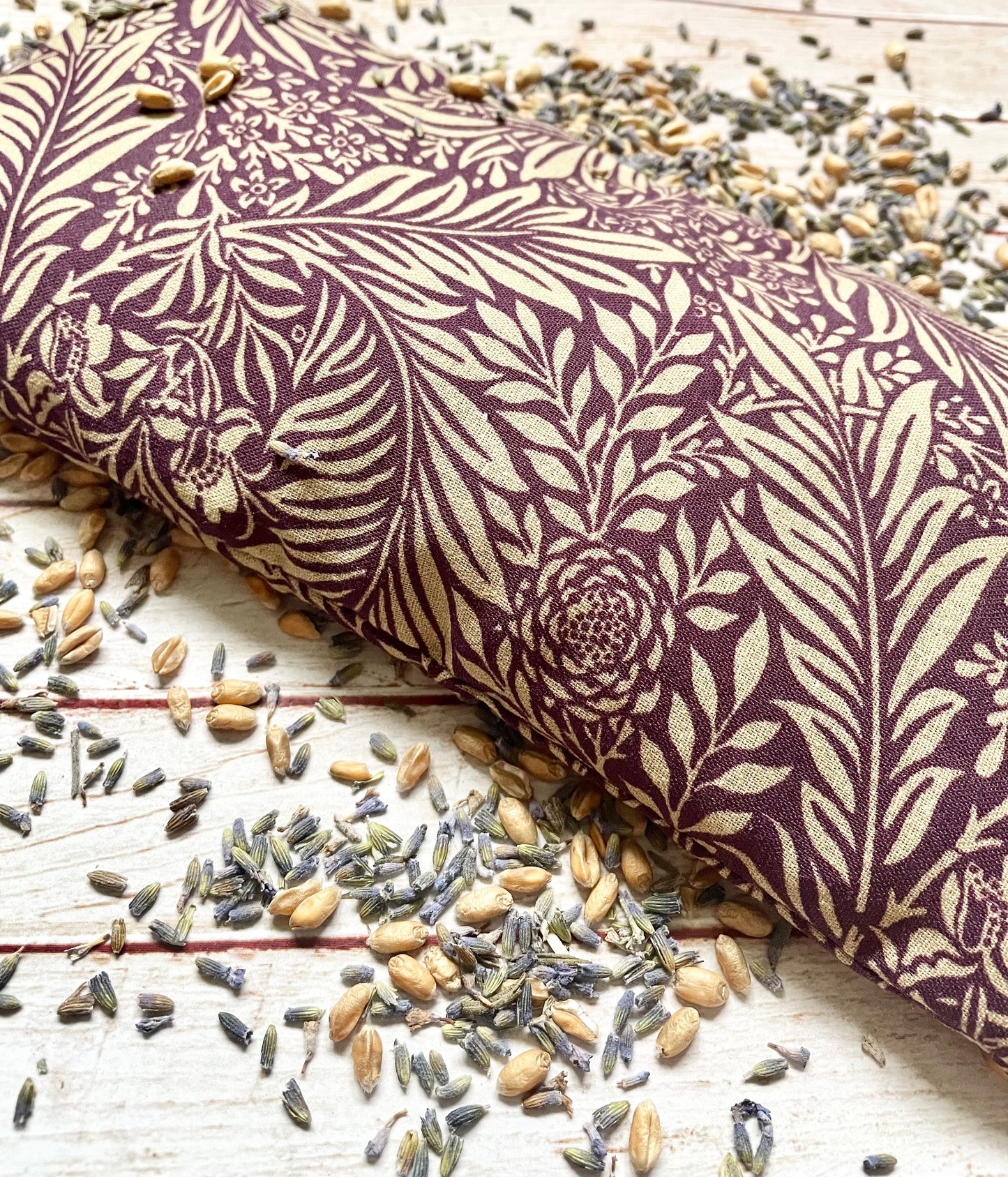 William Morris Fabric Reusable Wheat and Lavender Heat or Chill Pad |Heat Packs | Weighted Aromatherapy Eye Pillow
