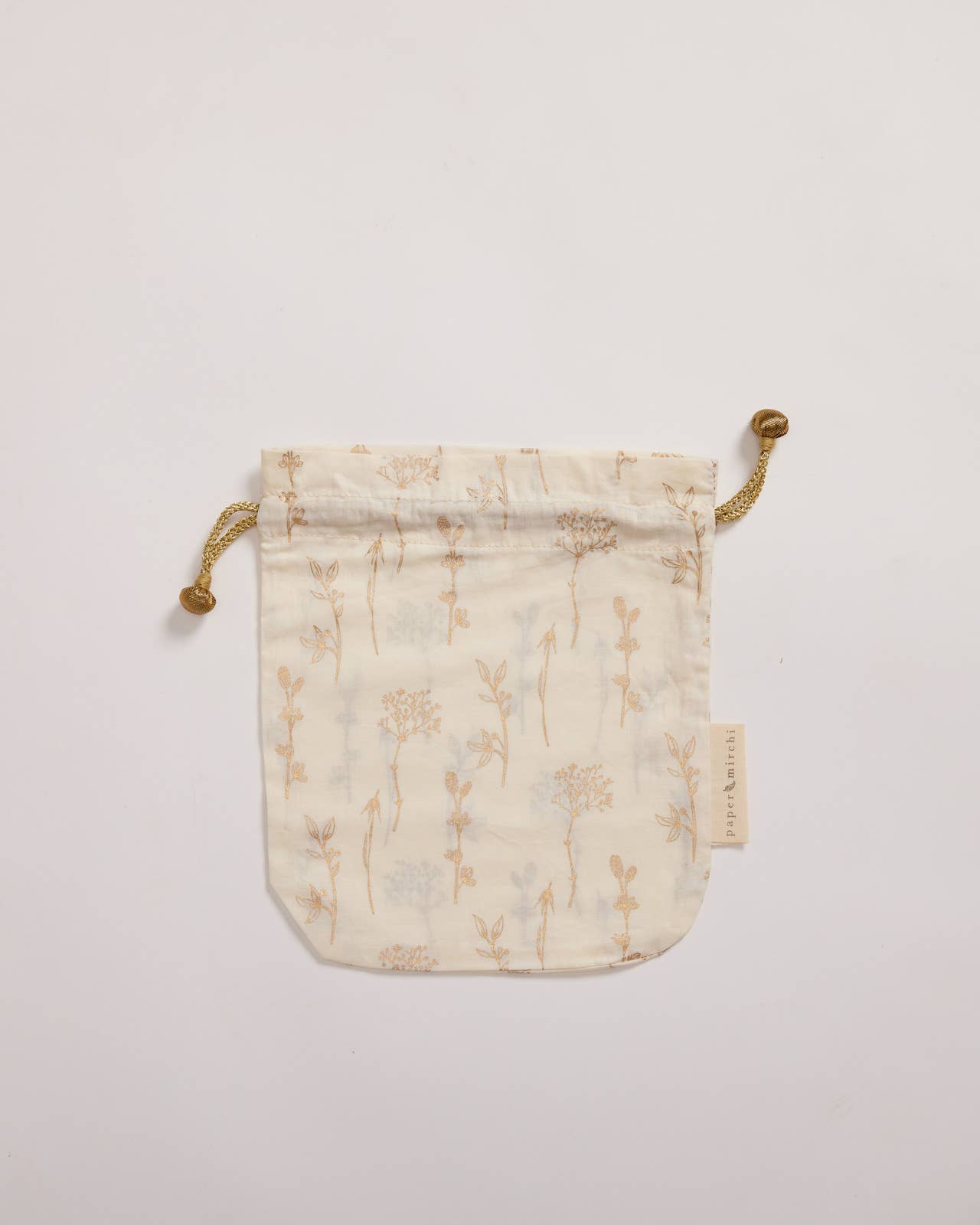 Reusable Fabric Gift Bags Double Drawstring - Hand Block Printed - Large - H33cm x W29cm / Night Sky