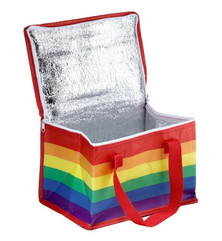 Rainbow Design Picnic Cool Bag made from Recycled Plastic Bottles - Insulated Lunch Bag | LGBTQ+ and Pride Gifts