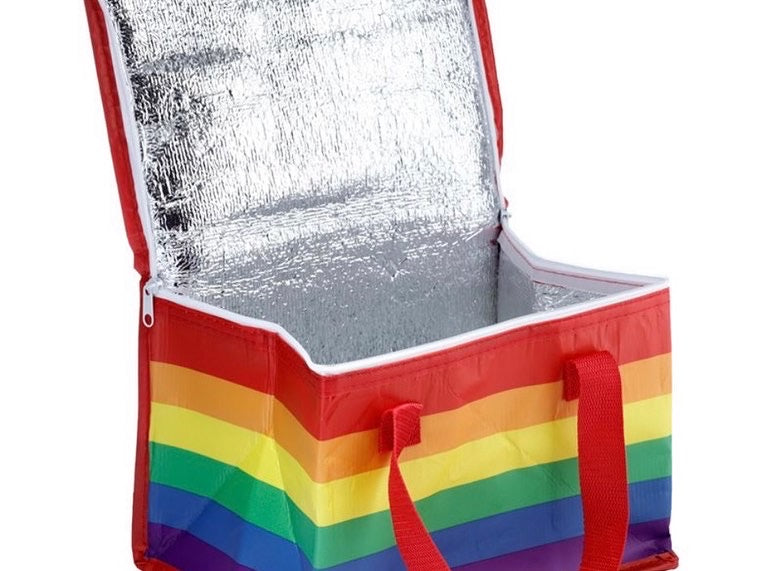 Rainbow Design Picnic Cool Bag made from Recycled Plastic Bottles - Insulated Lunch Bag | LGBTQ+ and Pride Gifts
