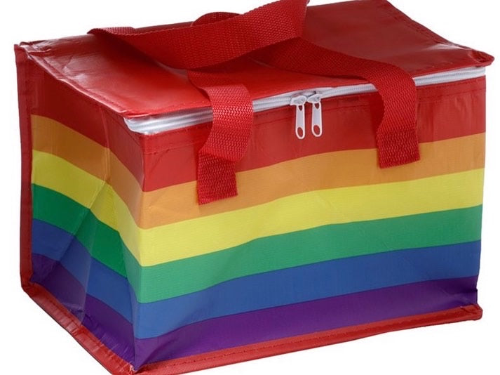 Rainbow Design Picnic Cool Bag made from Recycled Plastic Bottles - Insulated Lunch Bag | LGBTQ+ and Pride Gifts