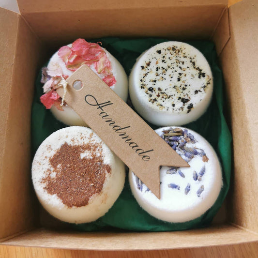 Handmade Aromatherapy Shower Steamers x 4 Gift Set No Tray Included Mixed Box