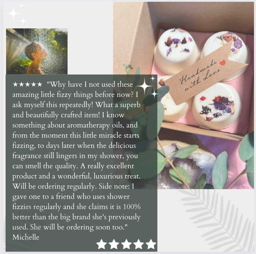 Handmade Aromatherapy Shower Steamers x 4 Gift Set No Tray Included