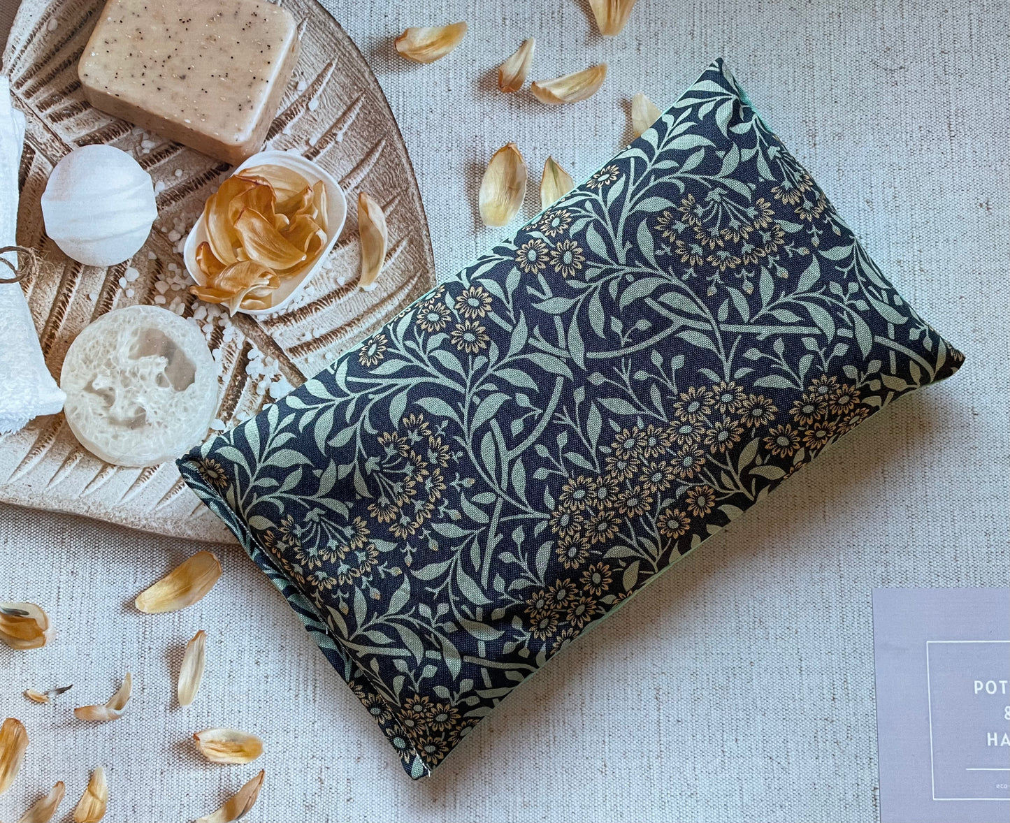 William Morris Fabric Reusable Wheat and Lavender Heat or Chill Pad |Heat Packs | Weighted Aromatherapy Eye Pillow
