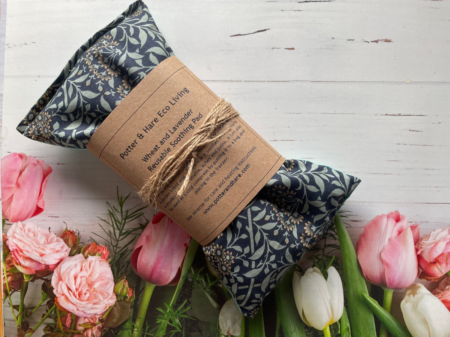 William Morris Fabric Reusable Wheat and Lavender Heat or Chill Pad |Heat Packs | Weighted Aromatherapy Eye Pillow