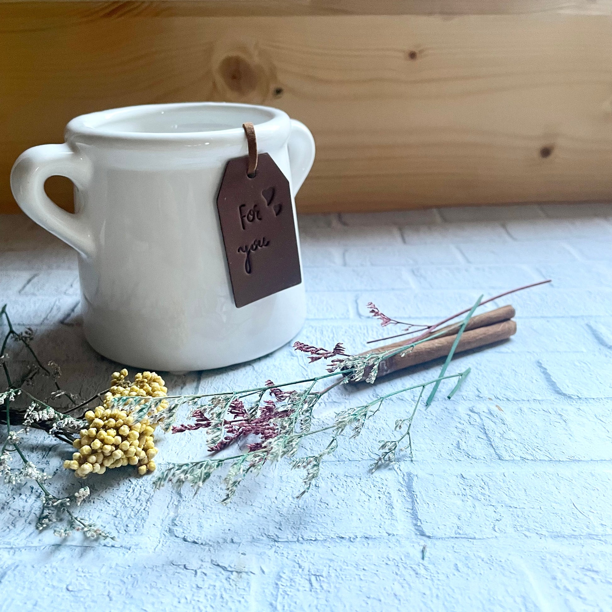 "For You" White Pot, Indoor Planter or Candle or Tea Light Holder, 8cm