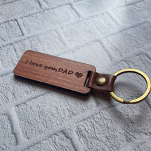 Load image into Gallery viewer, Pear Wood I love you Dad wooden keyring
