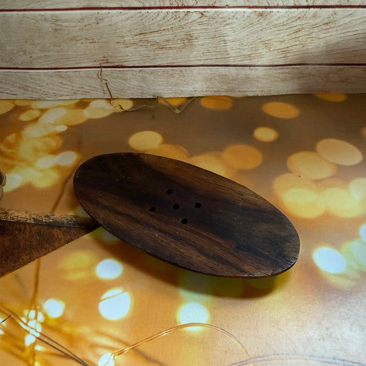 Wood Soap Dish, 10x5cm