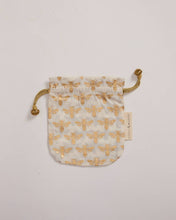 Load image into Gallery viewer, Reusable Fabric Gift Bags Double Drawstring Hand Block Printed - Small - H17cm x W14cm / Safari
