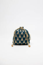 Load image into Gallery viewer, Reusable Fabric Gift Bags Double Drawstring - Hand Block Printed - Medium - H23cm x W19cm / Gold Frost
