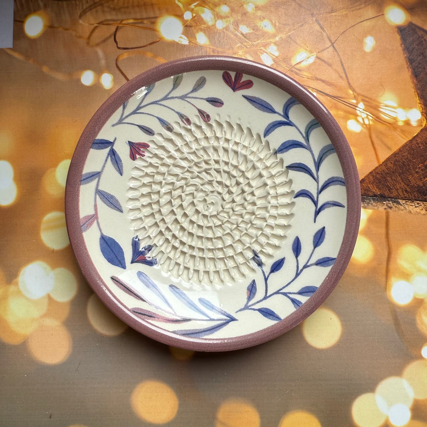 Handmade Ceramic Garlic, Ginger and Vegetable Grater Plate and with Brush (Optional), Garlic Grater Plate